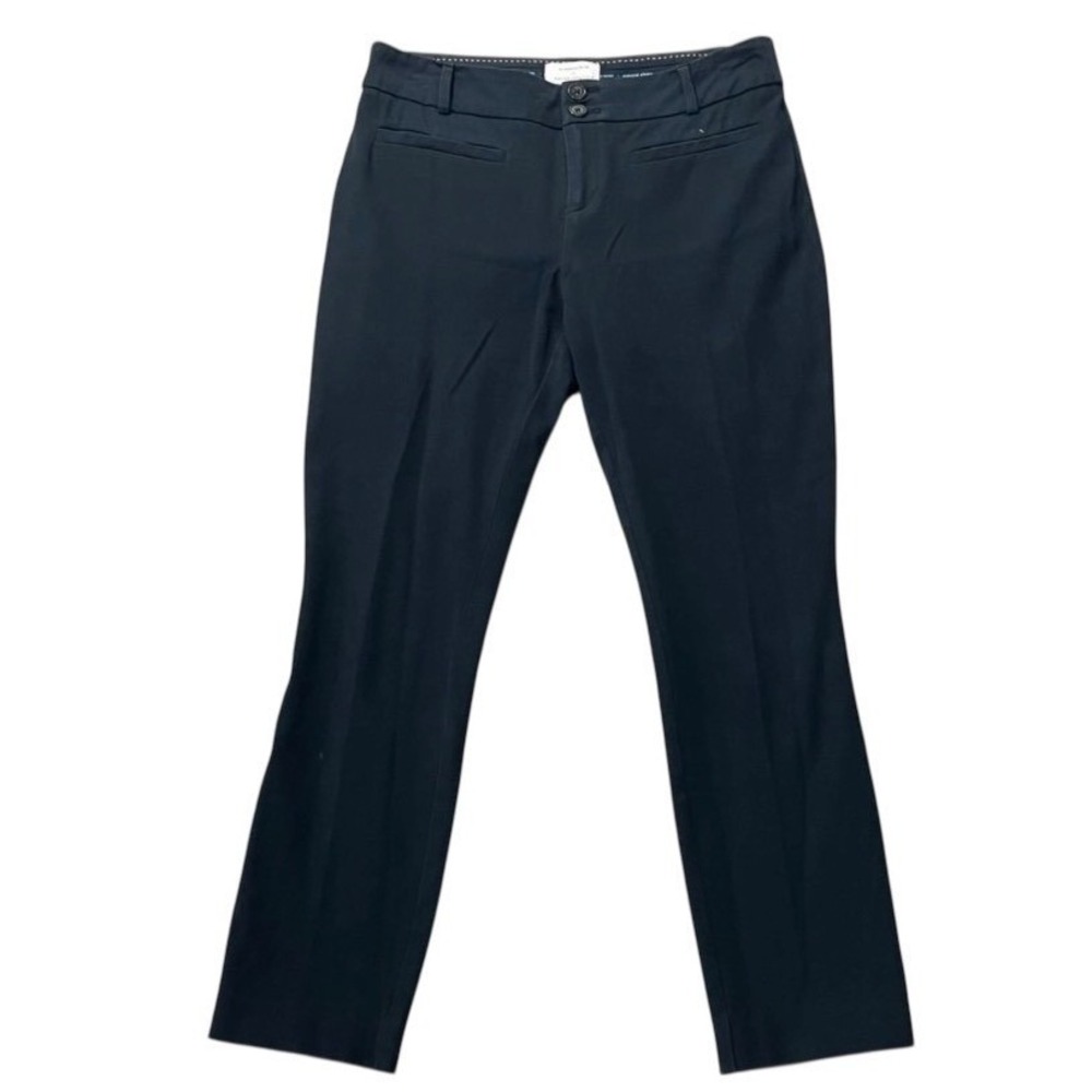 Anthropologie The Essential Slim Pants Women 4 Navy Blue Stretch Trousers Work